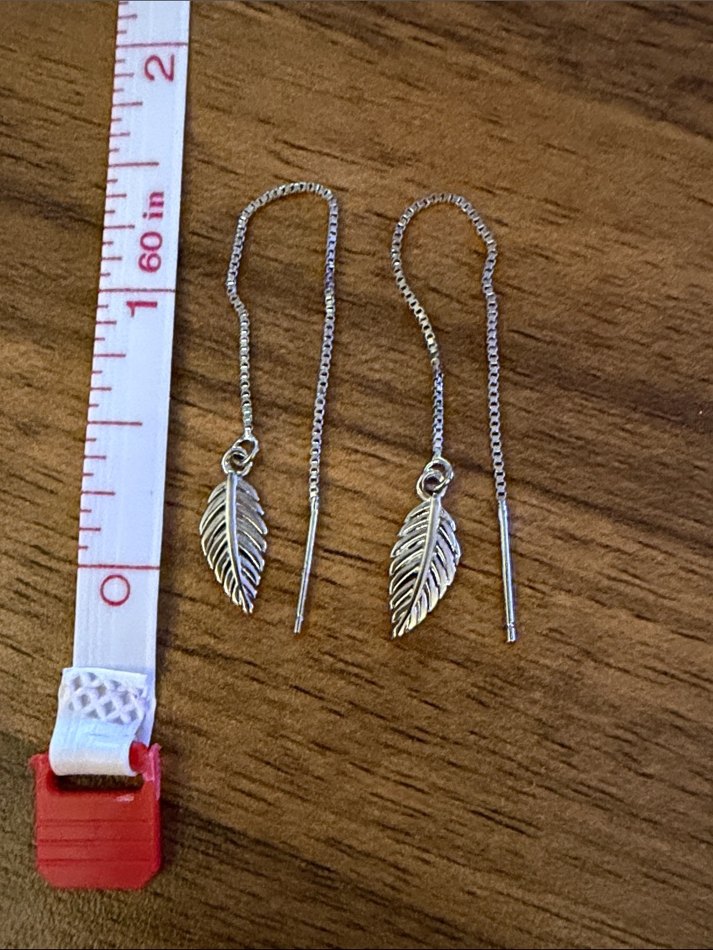 Sterling Feather Threader Earrings - Silver